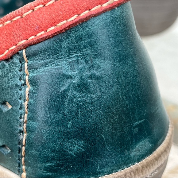 Fly London Yeo Perf Petrol Wedge Platform Slip On Walking Shoe - Picture 14 of 16